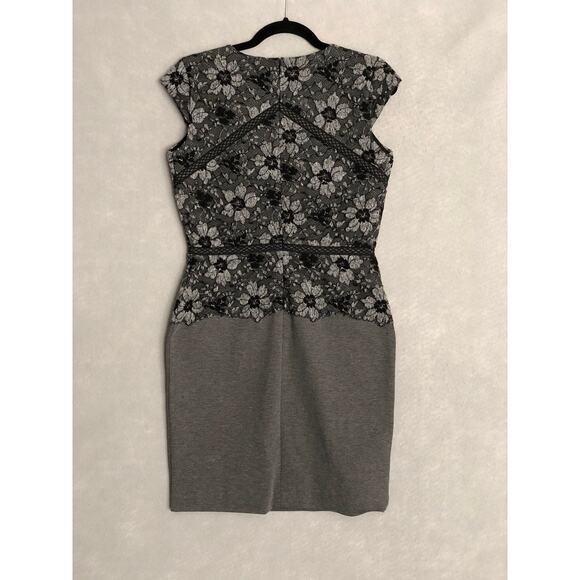 Ann Taylor Petite Women's 4P Fitted Cap Sleeve Dress Gray NEW - Picture 4 of 6